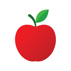 single red apple with leaf