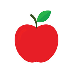 Obraz premium single red apple with leaf
