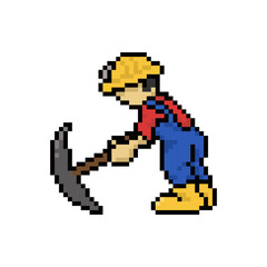 mining job man pixel art