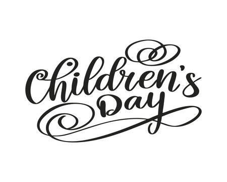 Elegant Handwritten Calligraphy for Childrens Day Celebration