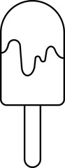 Popsicle outline icon. Ice cream icon clipart with popsicle sticks isolated on transparent background. Vector element for minimal summer design, sweet snack illustration or logo.
