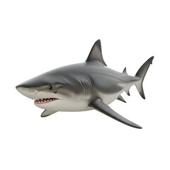 Great white shark portrait on black