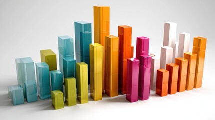 Obraz premium Colorful 3 d bar graph illustration