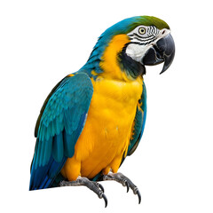 Fototapeta premium Majestic macaw portrait on black backdrop