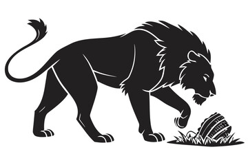 simba lion sihouette black vector