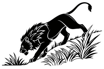 simba lion sihouette black vector