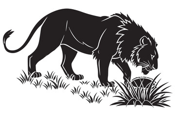 simba lion sihouette black vector