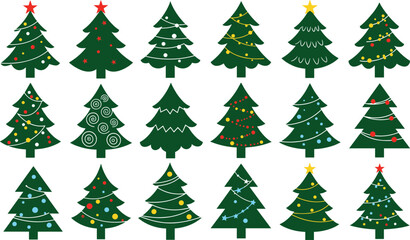 Christmas tree, festive icon, winter decoration, holiday ornament, tree silhouette, gift season, pine tree, merry Christmas, seasonal clipart