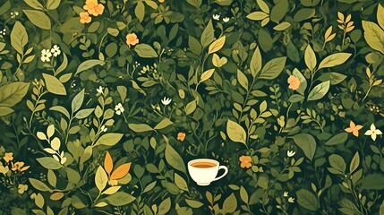 tea leaf themed background