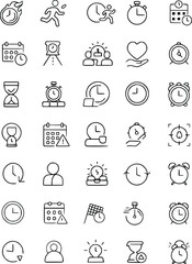 Collection of Time Management and Scheduling Icons Representing Concepts of Time new 2025 trendy