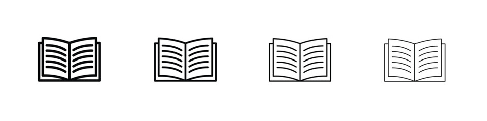Book icon in modern stroke line style. Vector 10 eps