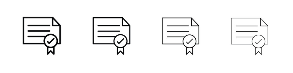 Diploma icon in modern stroke line style. Vector 10 eps