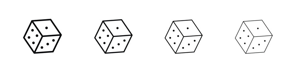 Dice icon in modern stroke line style. Vector 10 eps