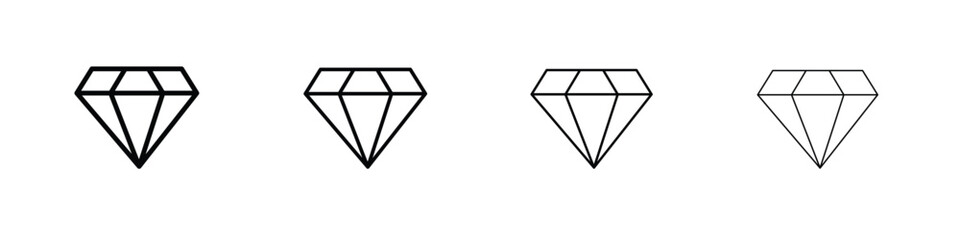 Diamond icon in modern stroke line style. Vector 10 eps