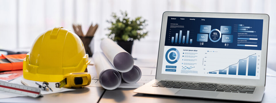 Business data dashboard provide business intelligence analytic for marketing strategy planning brisk with big data set to analyze customer demands and foreseeing business future