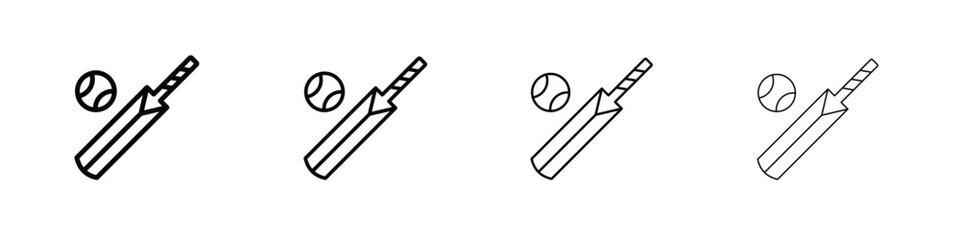 Cricket icon in modern stroke line style. Vector 10 eps
