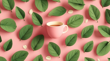 tea leaf themed background