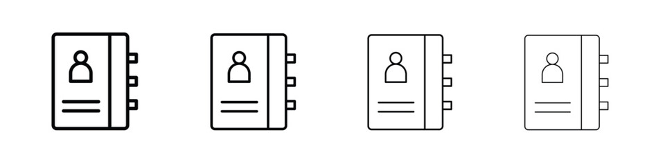 Address book icon in modern stroke line style. Vector 10 eps