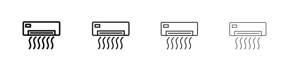 Air conditioner icon in modern stroke line style. Vector 10 eps