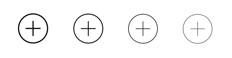 Add icon in modern stroke line style. Vector 10 eps