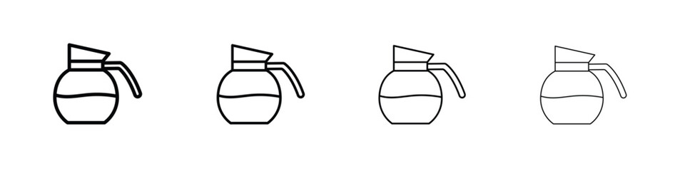 Coffee pot icon in modern stroke line style. Vector 10 eps