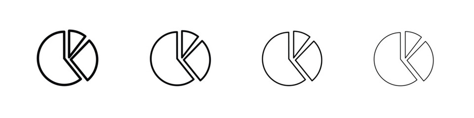 Chart pie icon in modern stroke line style. Vector 10 eps
