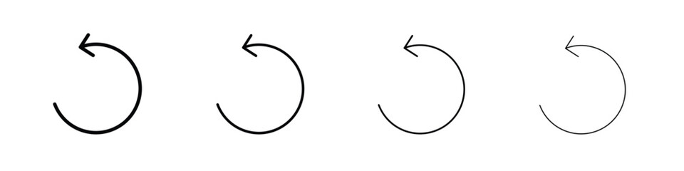 Undo icon in modern stroke line style. Vector 10 eps