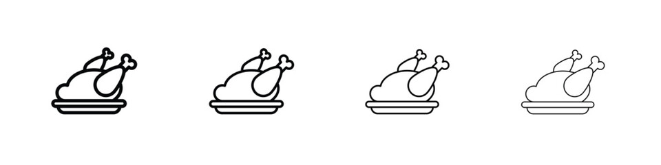 Turkey icon in modern stroke line style. Vector 10 eps