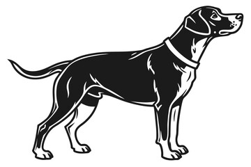 charlie dog sihouette black vector