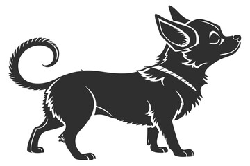 charlie dog sihouette black vector
