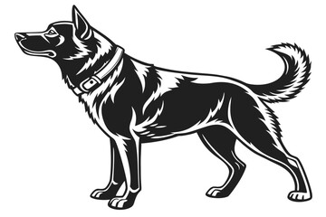 charlie dog sihouette black vector