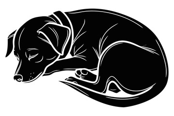 charlie dog sihouette black vector