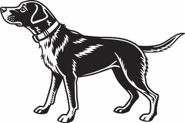 charlie dog sihouette black vector