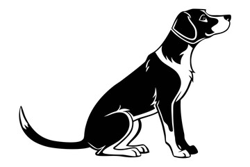 charlie dog sihouette black vector