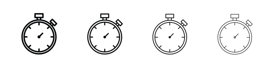 Stopwatch icon in modern stroke line style. Vector 10 eps