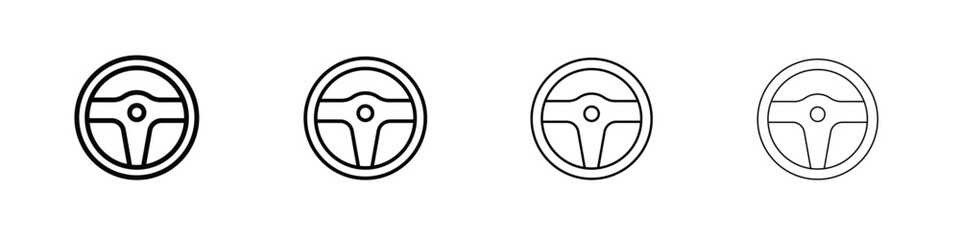 Steering wheel icon in modern stroke line style. Vector 10 eps © Gopal