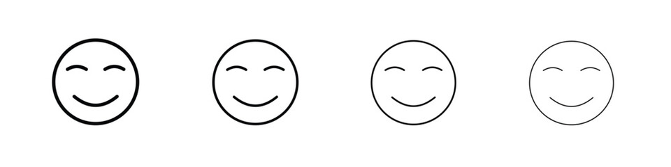 Smile icon in modern stroke line style. Vector 10 eps