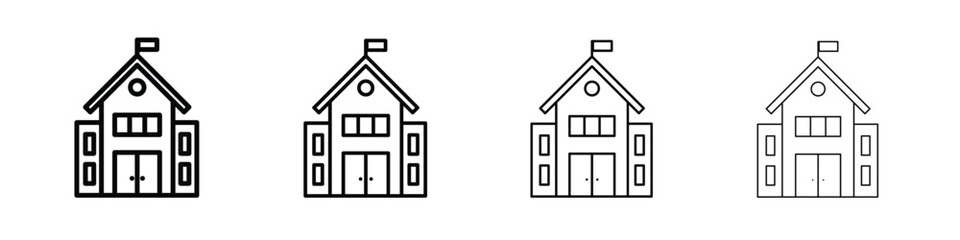 school icon in modern stroke line style. Vector 10 eps