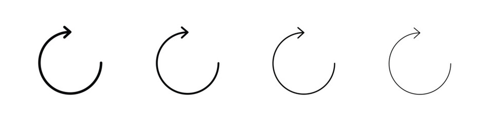 Rotate right icon in modern stroke line style. Vector 10 eps