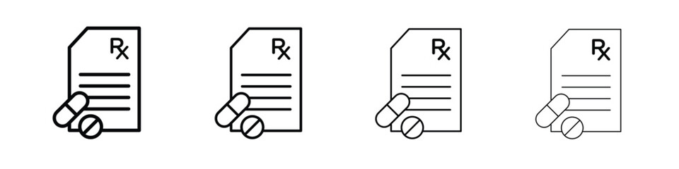 RX icon in modern stroke line style. Vector 10 eps