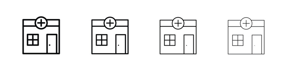 Pharmacy icon in modern stroke line style. Vector 10 eps