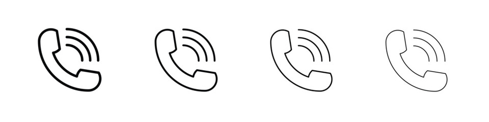Phone call icon in modern stroke line style. Vector 10 eps