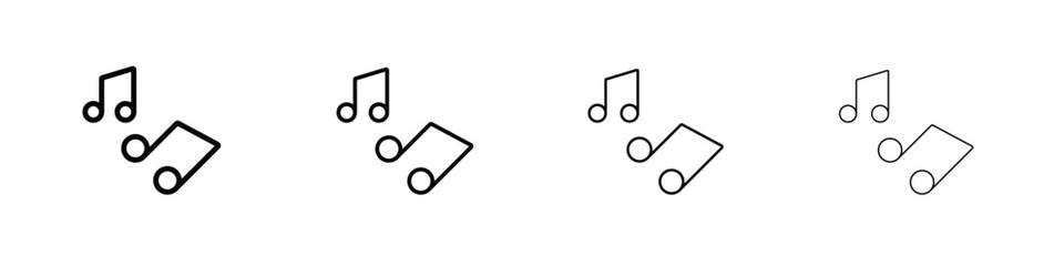 Music icon in modern stroke line style. Vector 10 eps