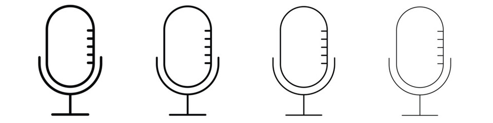 Microphone icon in modern stroke line style. Vector 10 eps