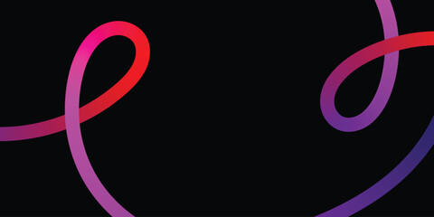 Abstract design with vibrant color gradients on black background. Dynamic abstract image featuring flowing, overlapping lines of vibrant color gradients red, purple, magenta against a solid black ba