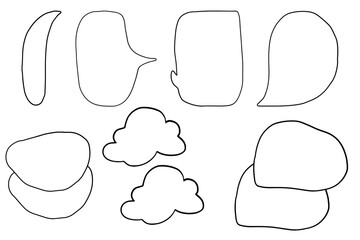 Speech Bubble Outline Vector Set