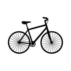 Obraz premium Black Bicycle Silhouette Classic Road Cycling Sports Vector