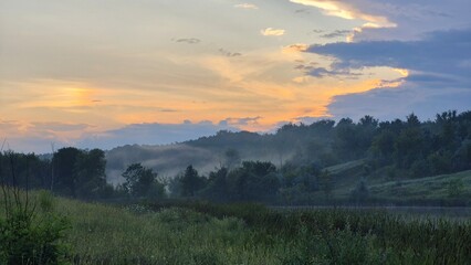 sunset over the mountains