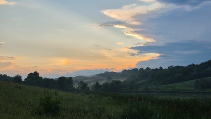 sunset over the mountains