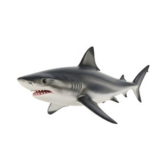 Great white shark isolated black background
